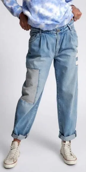 One Teaspoon Womens Smiths Low‎ Waist Wide Leg Denim Jeans Slouchy Multi Pocket thumbnail 1