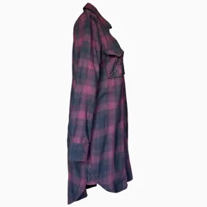Aritzia Wilfred‎ Free Veronika Flannel Black Plaid Button Front Shirt Dress Sz S thumbnail 3