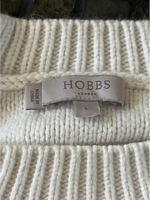 Hobbs London Old Money Quiet Luxury Cable Knit Sweater Size Large thumbnail 6