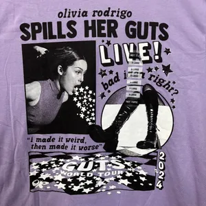 Olivia Rodrigo Spills Her Guts Live Purple T-Shirt XL thumbnail 2