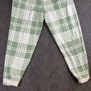 Aerie Plaid Fleece‎ Pajama Joggers Sage Green White XL Regular Lounge Pants thumbnail 12