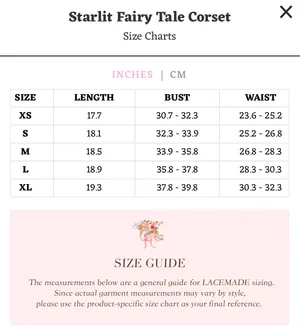 NEW LaceMade Starlit Fairy Tale Corset Top Size XL thumbnail 6