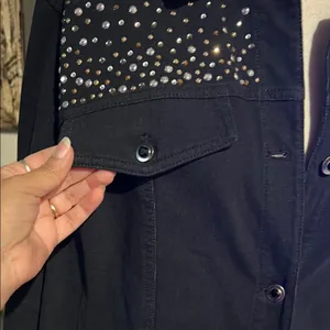 Quacker Factory Black Utility Jacket with Rhinestone Embellishments thumbnail 10