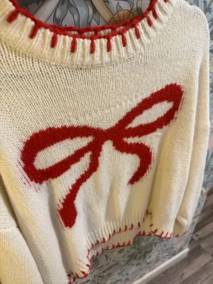 Bow Sweater White Size M thumbnail 3