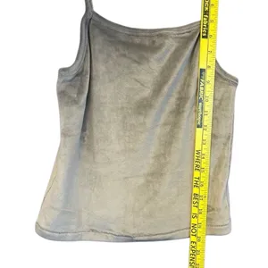 SKIMS Velour Cami Women Large Smoke Grey 0883 Square Neck‎ Spaghetti Strap NWT thumbnail 5