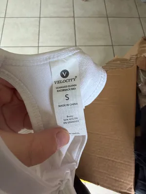 Velocity White Zip-Front Racerback Sports Bra Size Small thumbnail 3