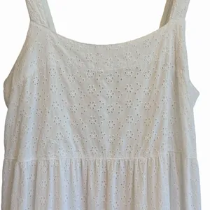 The Drop White Boho Cottage Eyelet Tiered Maxi Dress Size XS Cotton Coastal thumbnail 3