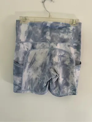 aerie Tie-Dye High-Rise Athletic Shorts - Blue/white large thumbnail 3