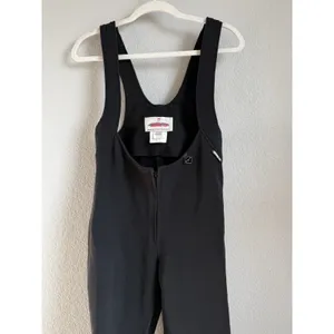 Vintage Obermeyer Skiwear Overalls Women's 6L Black Bibs Stirrups Wool‎ Blend thumbnail 5