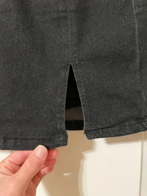 NWT! Viral Luvamia Black Denim Mini Skirt Skort with Front Slit and shorts XL thumbnail 6