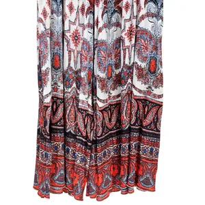 Free People Boho Gold Dust Printed Wide Leg High Waist Flowy Pants thumbnail 4
