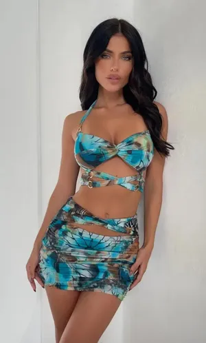Outcast Clothing Milani Crop Top Milani Skirt In Metamorphosis thumbnail 1