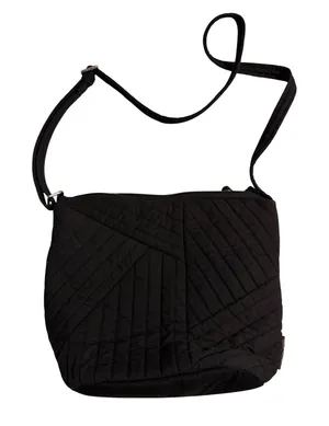 Vera Bradley Crossbody Bag Quilted Microfiber Black Geometric Minimalist thumbnail 1