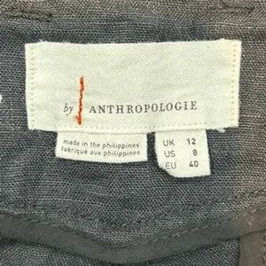 Anthropologie Black Linen Tie-Waist‎ Wide-Leg Cropped Pants High Rise NEW thumbnail 11