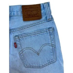 Levi’s Premium Wedgie Short Raw Hem Distressed Light Blue Denim Shorts 25 thumbnail 5