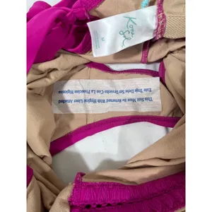 Kona Sol Crochet Trim‎ Lace Up Back 1 Piece Swimsuit Women M Hot Pink Barbievore thumbnail 5