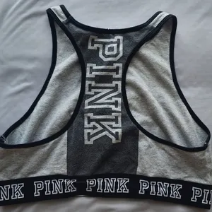 Victoria's Secret Gray Sports Bra with Black Trim L workout yoga Pilates running thumbnail 4