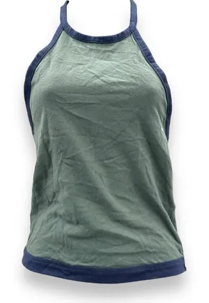 American Eagle Gray & Navy Blue Halter Neck Open Back‎ Tank Top Sz S NEW thumbnail 1