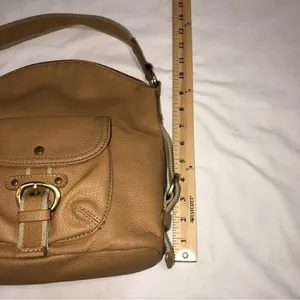 Vintage Tommy Hilfiger Tan Pebbled Leather Handbag 90’s Y2K Preppy Utility Indie thumbnail 5