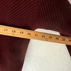 Victoria Beckham Knit Cardigan Sweater Burgundy Button Front V Neck Size 2 Large thumbnail 5