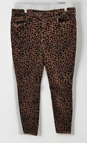 BLANKNYC The Bond Mid-Rise Skinny Corduroy Pants Leopard Print Womens 33 thumbnail 1