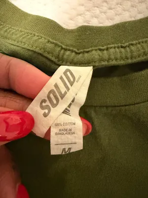 Solid Olive Green 'DRIP' Cropped Tee thumbnail 3