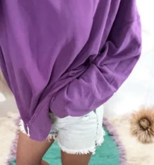 Oversized Rare Purple Chill Out Sweatshirt Medium thumbnail 1