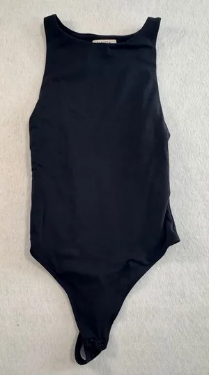Babaton Aritzia Black High Neck Racerback Thong Bodysuit Small Sleeveless Top‎ thumbnail 1