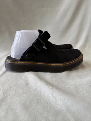 Dr. Martens Carlson Mule Black Suede Slingback Platform Size 9 thumbnail 4