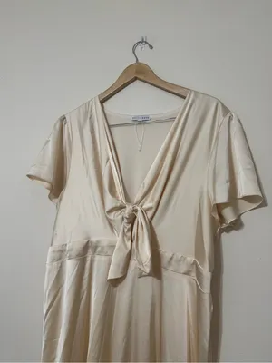 Baltic Born Poppy Satin Midi Dress in Champagne thumbnail 3