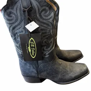 🤠✨ J.B. Dillon‎ Black Leather Western Cowgirl Boots Women’s 11B ✨🤠 thumbnail 2