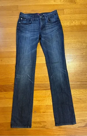 7 For All Mankind Roxanne Denim Stretch Jeans Dark Wash Blue Women's 14 thumbnail 1