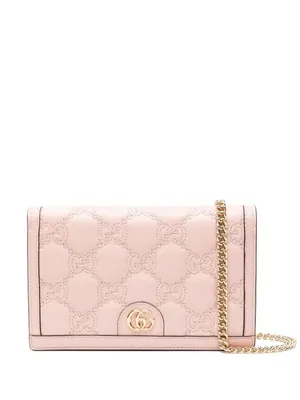 GUCCI Gg Matelassé Chain Wallet - Light Pink thumbnail 3