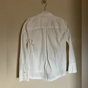 Anthropologie Maeve White Pop Over Henley Blouse‎ Sz Small Oversized thumbnail 7