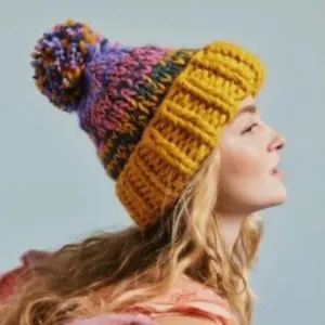 Free People acrylic beanie hat. thumbnail 1