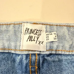Princess Polly Two-Tone High Waisted Mom Jeans Straight Leg Women’s 6 Blue Wash thumbnail 7