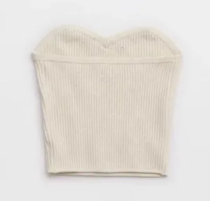 NWOT Aerie Pearl Ribbed Sweater Tube Top - Heather Frost - XL thumbnail 7