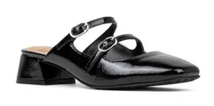 New!‎ Donald Pliner Tria Double Strap MuleSize 7 Black Patent thumbnail 1