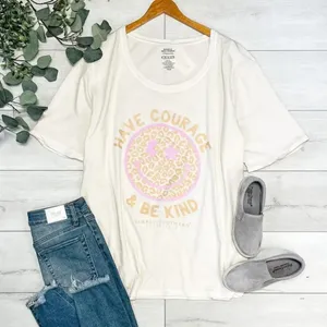 Simply Southern* OS "Have courage and Be Kind" Tee - VANILLA‎ ACID thumbnail 1