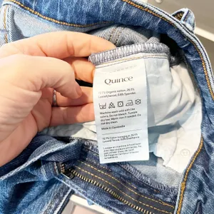 Quince Bella Stretch High Rise Barrel Jeans Organic Cotton Atlantic Blue 26 thumbnail 6
