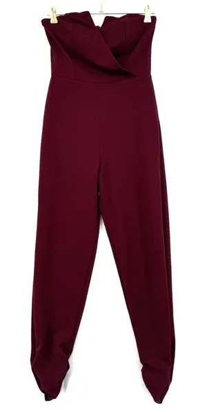 Trixxi Strapless Burgundy Ruched Leg Jumpsuit M Formal Cocktail Evening Romper thumbnail 1