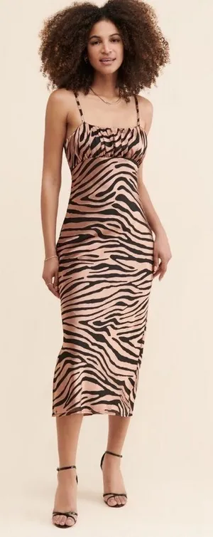 Anthropologie‎ Hutch Hayden Midi dress animal print slit thumbnail 1