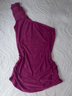 Charlotte Russe Y2K One Shoulder Going Out Top. Size: Small. Color: Magenta. thumbnail 1