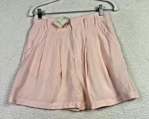 FREE PEOPLE Calla Linen High Waist‎ Bermuda Shorts Sz 2 Pink NEW Coastal Grandma thumbnail 1