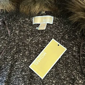 Michael Kors NWT Brown Long Sleeve Fur Trimmed Collar Cardigan Sweater **Sz S** thumbnail 5