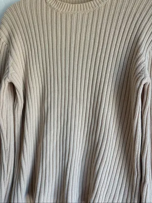J Crew cotton ribbed crewneck sweater, women’s medium cotton thumbnail 2
