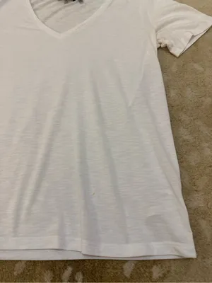 Theory White V-Neck Short Sleeve Tee Size Medium Modal Cotton Blend thumbnail 6