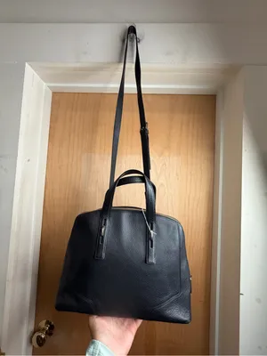 Furla Black Genuine Leather Satchel Handbag with Removable Crossbody Strap thumbnail 4