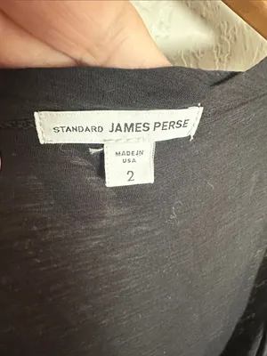 Standard James Perse Black Tissue Tee Scoop Neck Cap Sleeve T-Shirt Minimalist thumbnail 3