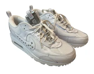 Nike Air Max 90 Futura Studded Swoosh Womens Size 9 White Silver FQ8888-100 thumbnail 1